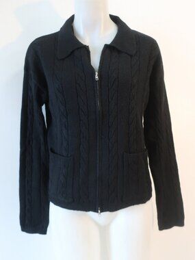 NWT Womens Robertson & Rodeo Black (Item-6) Heritage Zip Up Cardigan Sweater S/M